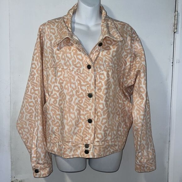 ANTHROPOLOGIE Pilcro Printed Trucker Jacket-L - Picture 2 of 10